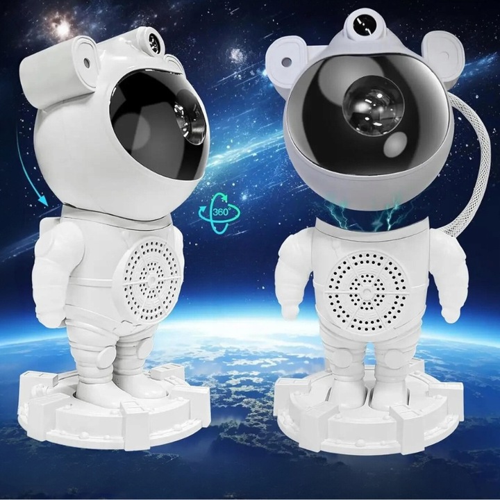 Projektor Gwiazd Astronauta Rzutnik Kosmonauta Lampka Nocna z Głośnikiem BT