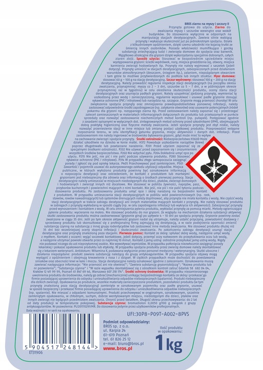 BROS Ziarno trutka na myszy i szczury 1 kg