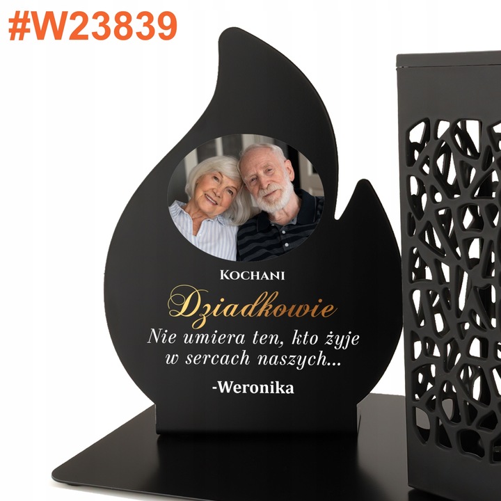 Znicz Solarny na Grób Mamy Taty Dekoracja z Dedykacją Wszystkich Świętych