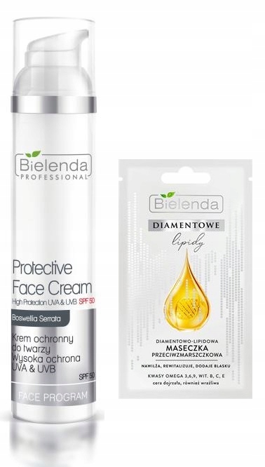 Bielenda krem ochronny do twarzy filtry uva uvb spf50 do opalania + gratis