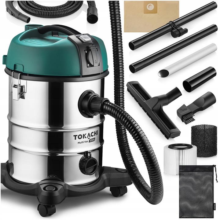 MOCNY ODKURZACZ PRZEMYSŁOWY SUCHO MOKRO GNIAZDKO 3300W HEPA GIPS POPIÓŁ