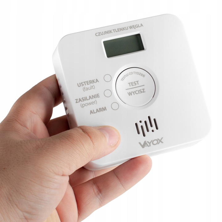 CZUJNIK CZADU DETEKTOR TLENKU WĘGLA WYKRYWACZ 10LAT ŻYWTONOŚCI 85db