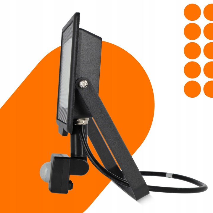 Naświetlacz LED SLIM 50W Halogen z CZUJNIK RUCHU Zmierzchu Reflektor