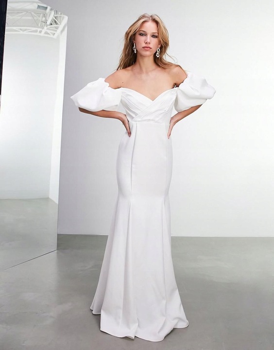 Asos Edition SUKNIA ŚLUBNA MAISIE DEKOLT XXJ kqq L