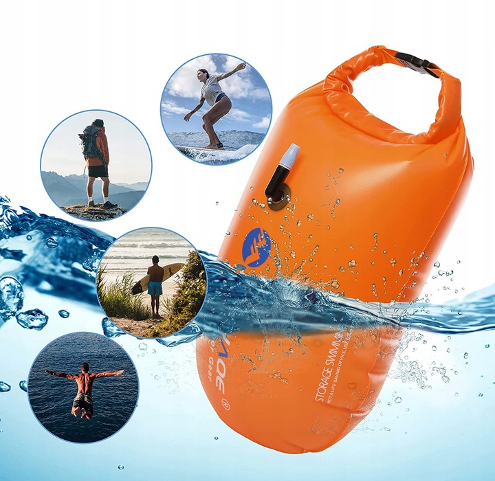 Boja asekuracyjna pływacka sucha kieszeń 72cm