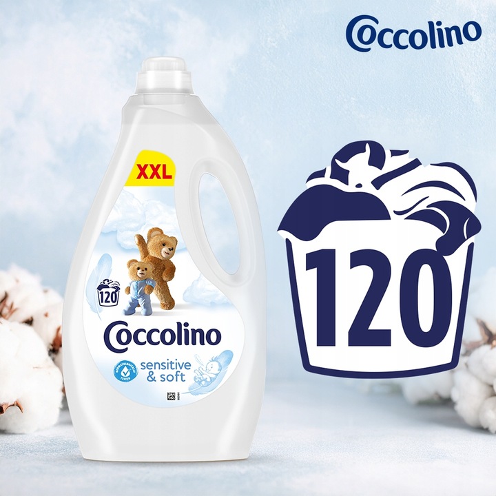 Zestaw Coccolino Płyn do płukania Sensitive & Soft 2x3l 240 Prań