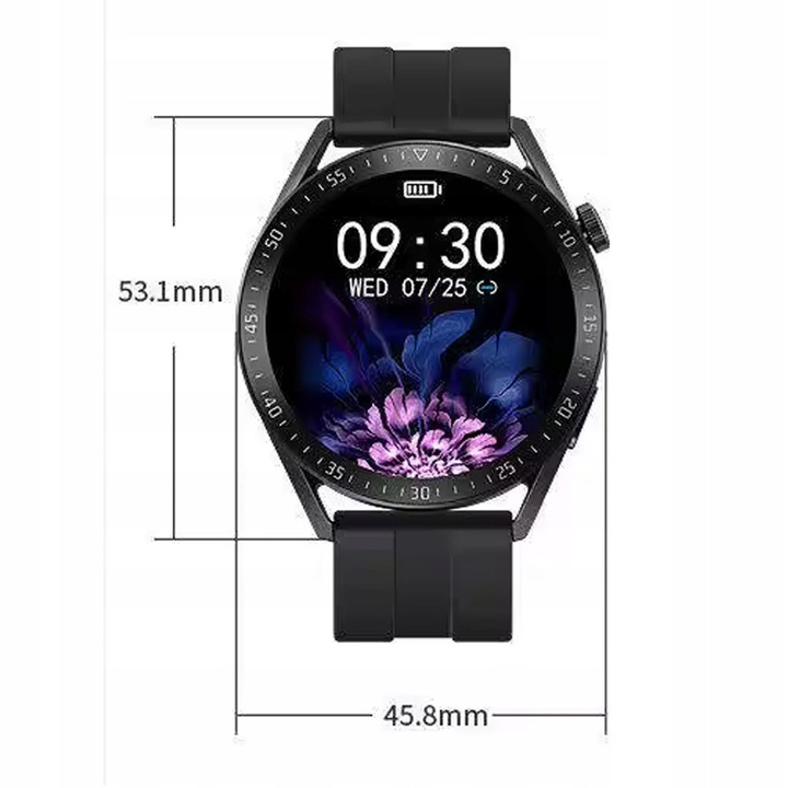 SMARTWATCH ZEGAREK POLSKIE MENU ROZMOWY SPORT SMART WATCH MĘSKI 2 PASKI