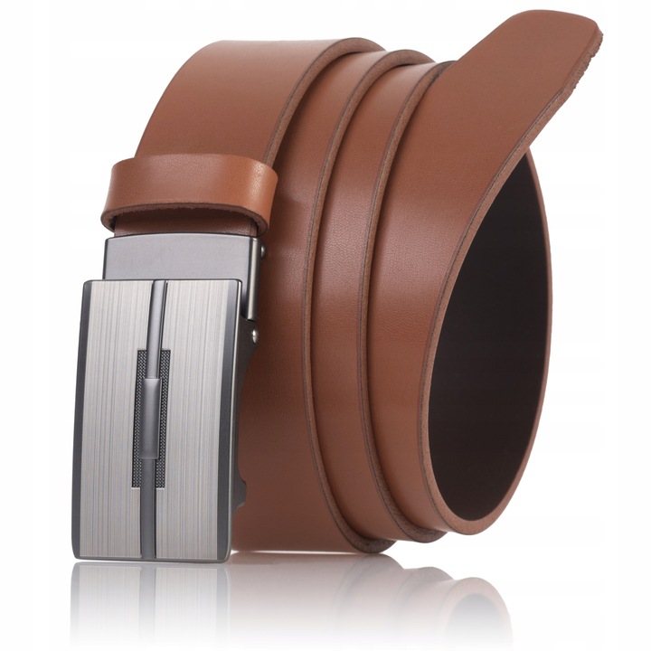 Pasek SKÓRZANY męski SEPHER Automat BRĄZOWY spodni