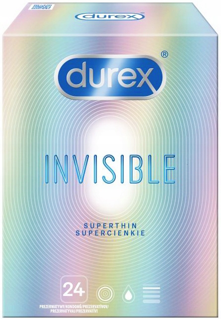 Prezerwatywy Durex INVISIBLE SUPERCIENKIE delikatne SUPERTHIN 24 szt.