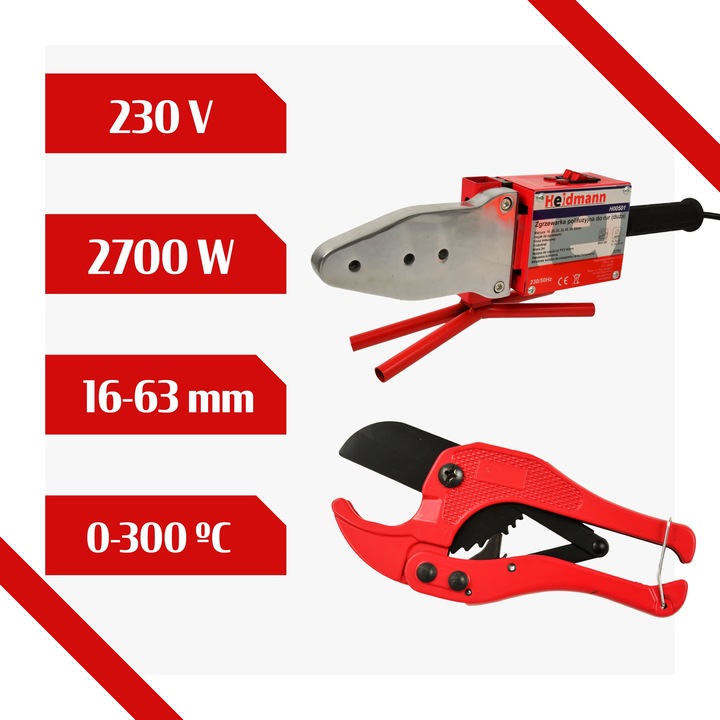 ZGRZEWARKA DO ZGRZEWANIA RUR PP PCV 2700W ZESTAW