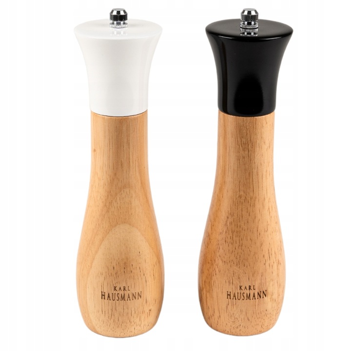 MŁYNEK RĘCZNY DO SOLI i PIEPRZU DREWNIANY ZESTAW 2