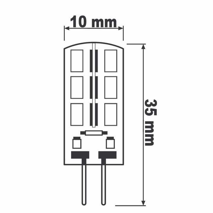 10x Żarówka LED KAPSUŁKA MINI G4 2W = 20W 3000K CIEPŁA BARWA 12V LUMILED