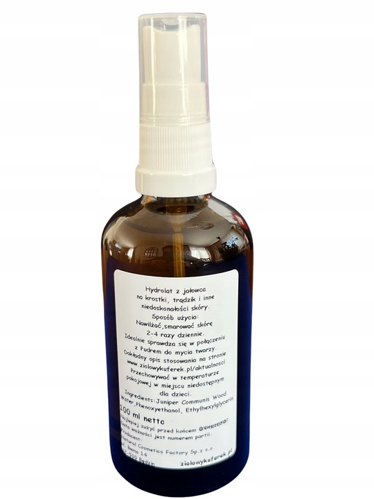 ZIOŁOWY KUFEREK HYDROLAT Z JAŁOWCA NA TRĄDZIK WĄGRY PRYSZCZE 100ML