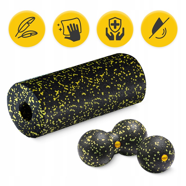 ROLLER WAŁEK PIŁKA PIŁECZKA ZESTAW EPP GŁADKI TWARDY DO MASAŻU DUOBALL