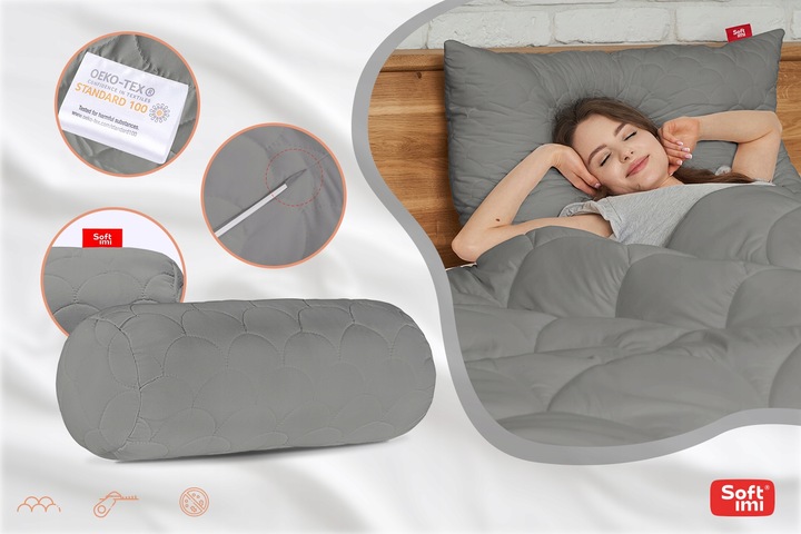 PODUSZKA 15X40 WAŁEK ZAGŁÓWEK PIKOWANY GRUBY ZAMEK