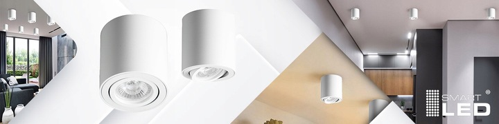 Oprawa halogenowa natynkowa GU10 Biały spot kinkiet sufitowa prosta walec