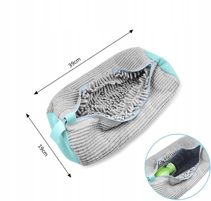 Worek do Prania Butów z Mikrofibry Szary 39cm