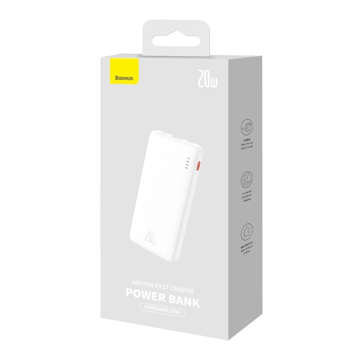 Powerbank Baseus Airpow 20W 10000mAh z kablem Baseus Simple Series USB-A -