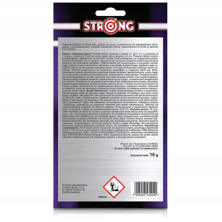 TRUTKA ŻEL NA KARALUCHY PRUSAKI RYBIKI STRONG + 10 X STACJA KARMNIK NA