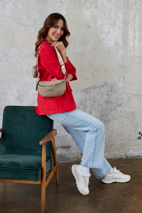 Nerka damska saszetka torebka na ramię klatkę piersiową miejska z etui