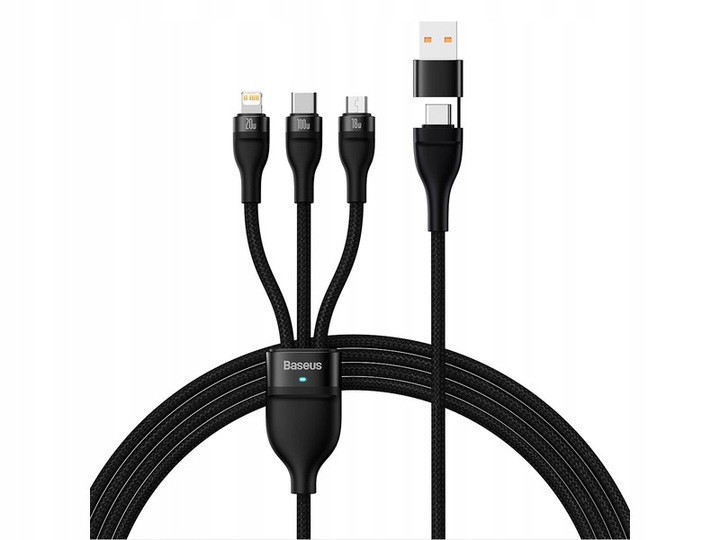 Kabel USB-USB Typ C - Micro USB-USB Typ-C-Lightning BASEUS 3w1 100W 1.2 m