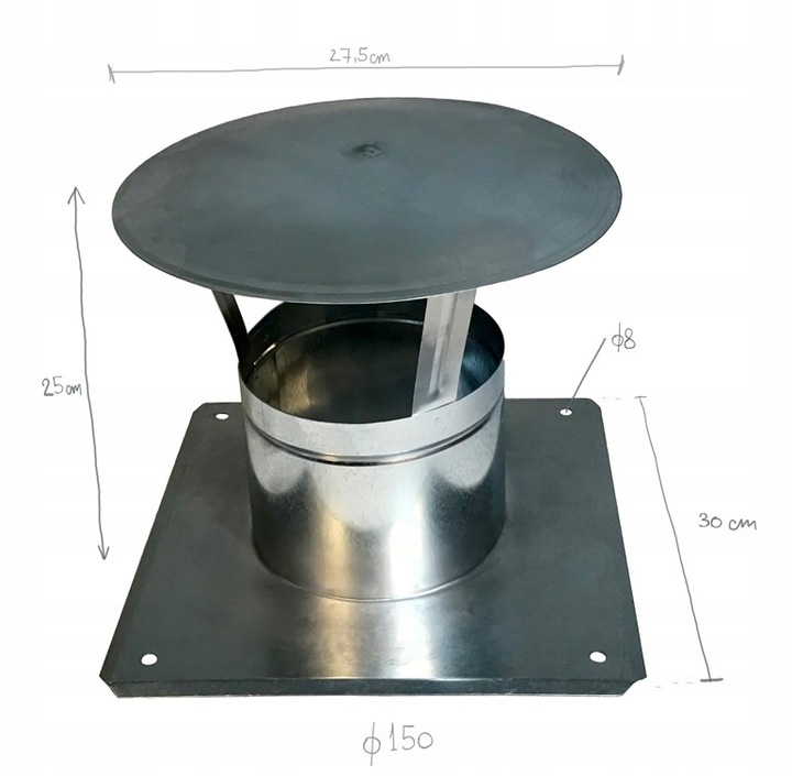 daszek kominowy / kominek ocynk fi 150