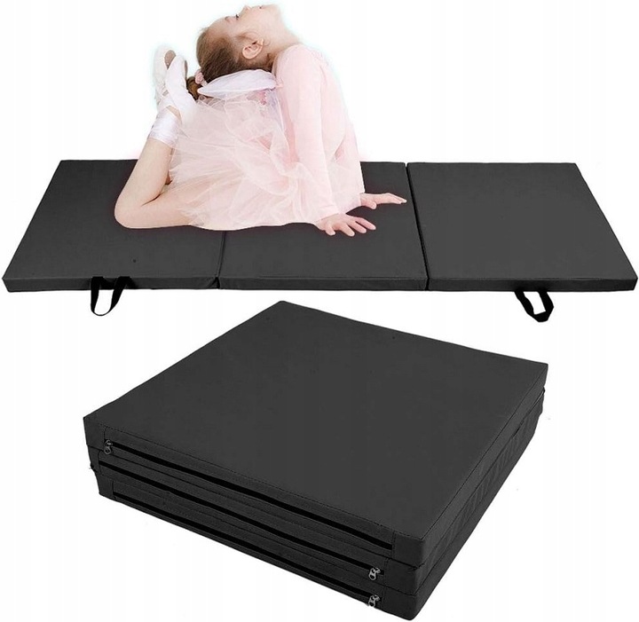 MATERAC GIMNASTYCZNY SKŁADANY do ĆWICZEŃ REHABILITACYJNY ASEKURACJA 180 cm