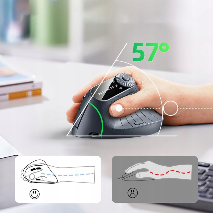 Myszka wertykalna Ergonomiczna pionowa MYSZ bezprzewodowa WiFi Bluetooth BT