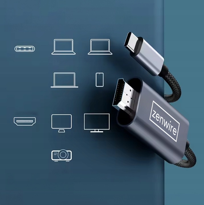 Kabel Adapter Przejściówka USB-C HDMI 4K 60Hz MHL DEX do Telefonu Macbooka