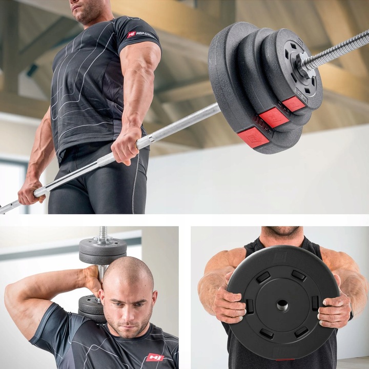 Obciążenie bitumiczne kompozytowe do sztangi hantli 20kg HopSport gryfu