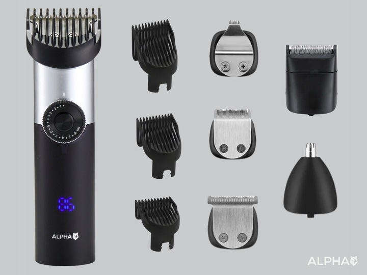 Maszynka Do Strzyżenia Włosów, Brody i Ciała 5W1 Trymer + Golarka Alpha