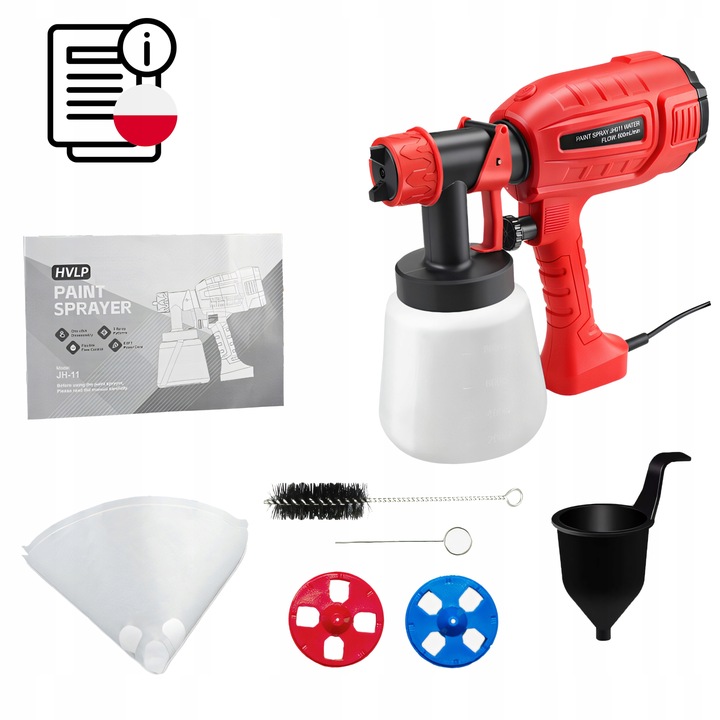 PISTOLET ELEKTRYCZNY NATRYSKOWY DO FARB 1200 ML AGREGAT MALARSKI 400W