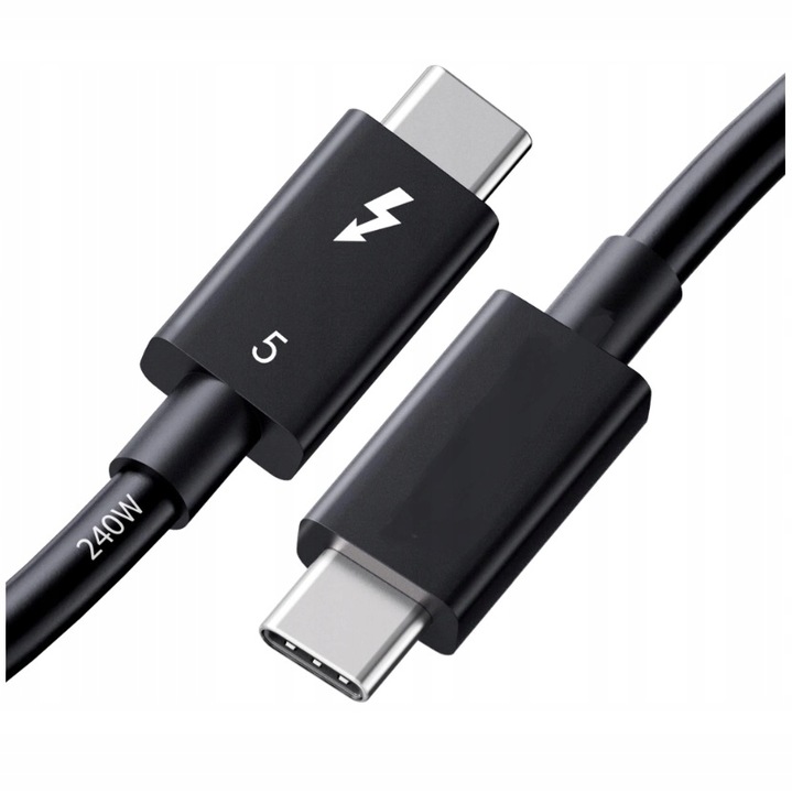 Kabel Thunderbolt 5 USB-C 80 Gb/s 240W 1M działa z Thunderbolt 3 4 USB 4.0