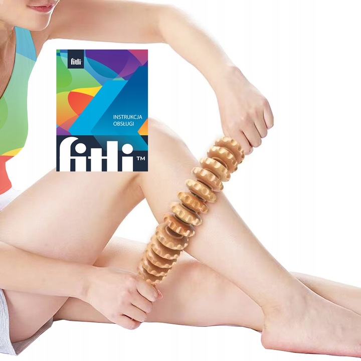 WAŁEK DO MASAŻU DREWNIANY ROLLER MASAŻER CIAŁA ANTYCELLULITOWY PROFILOWANY