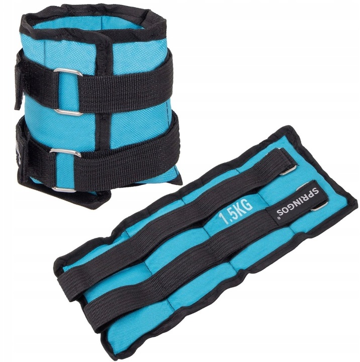 ZESTAW DO ĆWICZEŃ OBCIĄŻNIKI NA KOSTKI NADGARSTKI NOGI CIĘŻARKI 2x1,5 kg