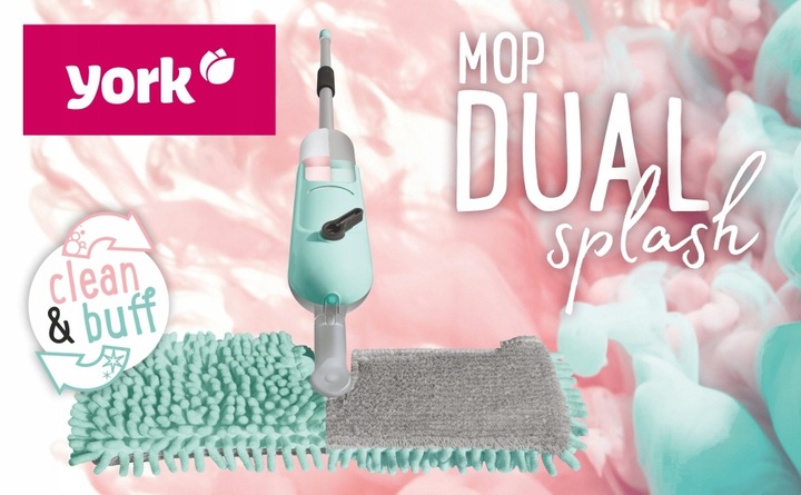 Mop Płaski ze Spryskiwaczem Obrotowy Mikrofibra do mycia i polerowania YORK