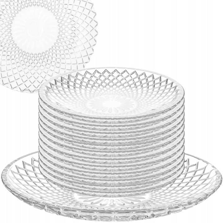 Talerzyki deserowe i patera Zestaw do ciasta 12 osób spodek na ciasto