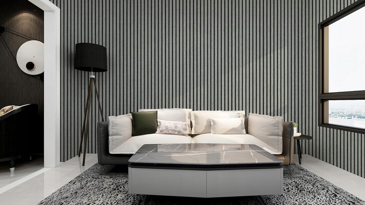 TAPETA LAMEL PANELE ŚCIENNE DREWNIANE 3D WINYLOWA IMITACJA DESKI 45cm x 10m