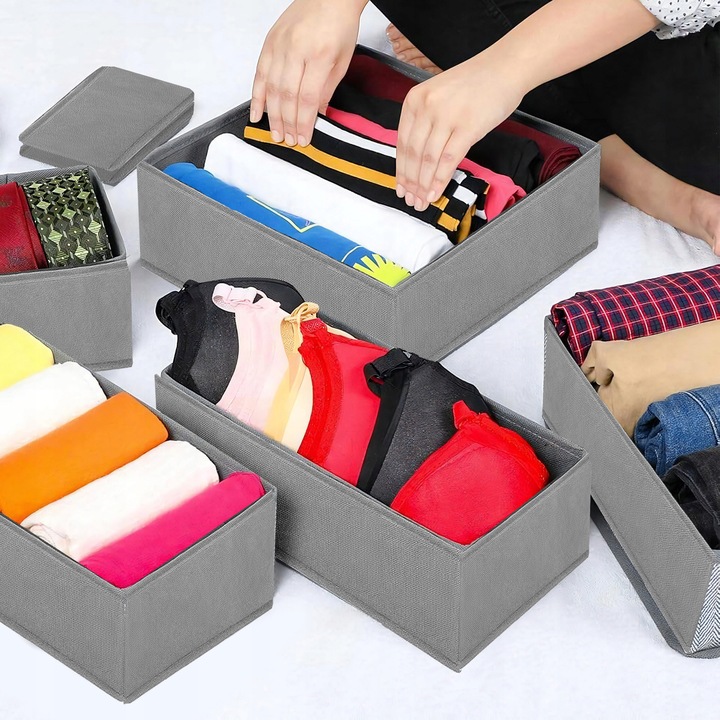 ORGANIZER DO SZUFLADY SZAFY NA UBRANIA BIELIZNĘ SKARPETKI POJEMNIK 6