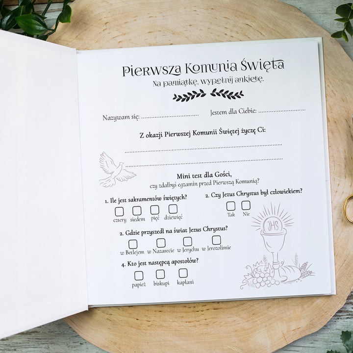 KSIĘGA GOŚCI NA KOMUNIĘDLA CHŁOPCA - PIĘKNA PAMIĄTKA NA ZDJĘCIA [w12]