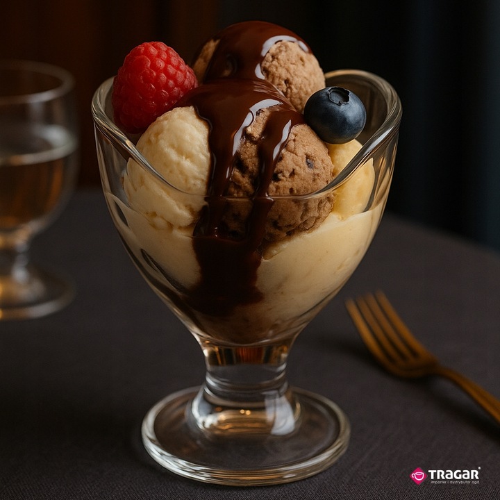 12x PUCHARKI 300ML PUCHAREK SZKLANE NA LODY DESER POJEMNIK KOMPLET ZESTAW