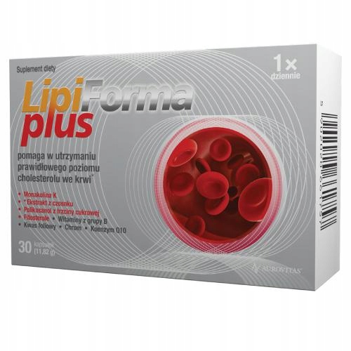 LipiForma Plus 30szt na wysoki poziom cholesterolu CHOLESTEROL MONAKOLINA