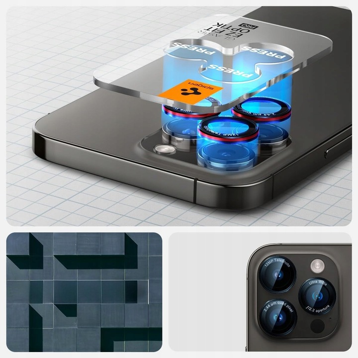 Osłona aparatu szkło do iPhone 16 Pro /15 Pro/14 Pro/ Max, Spigen Optik Pro