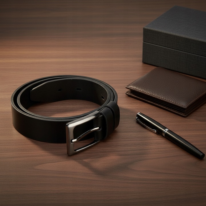 PASEK Męski Skórzany do SPODNI DŁUGI 135cm Czarny Skóra Naturalna