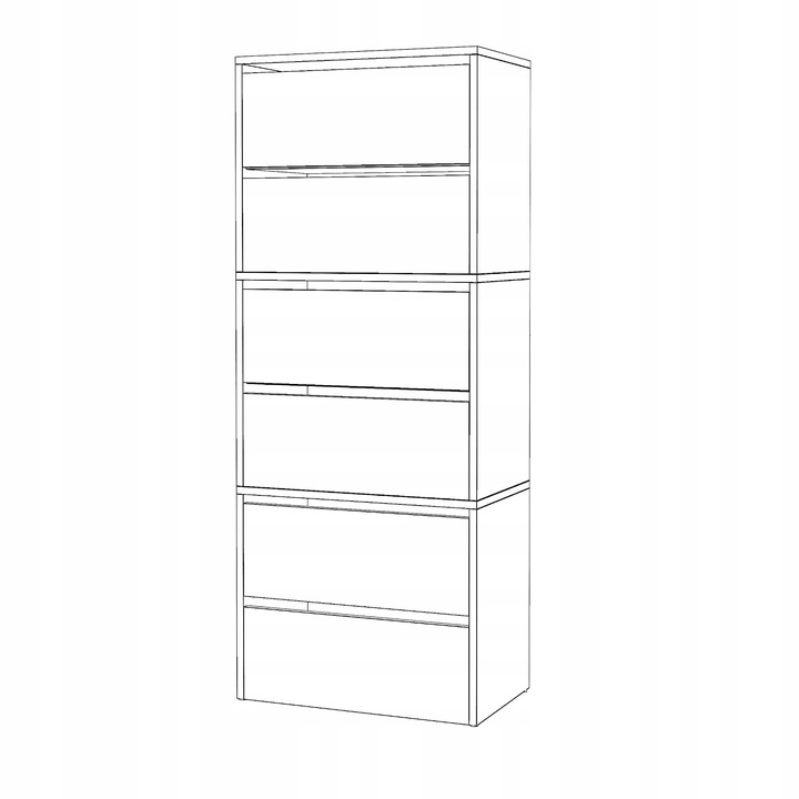 Szafka Na Buty Wysoka Dąb Wotan 6 Półek Modułowa Bez Siedziska Regał