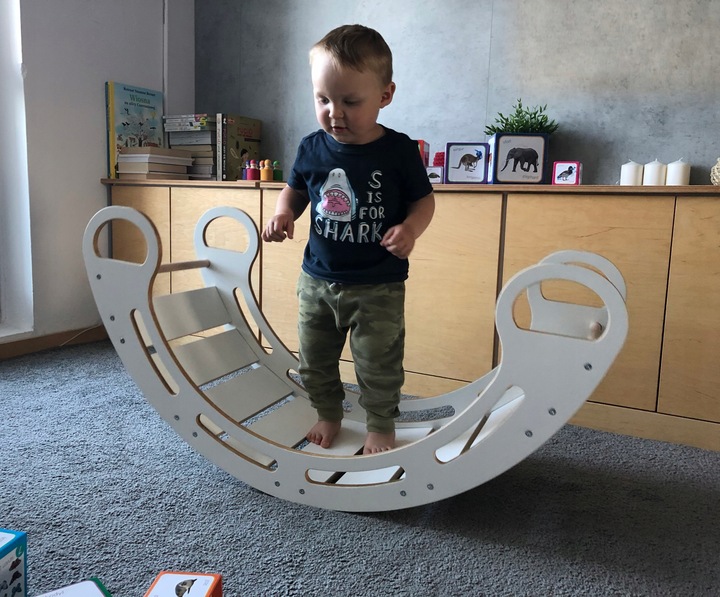 Bujak , bujaczek+zjeżdżalnia- Montessori MDF BIAŁY