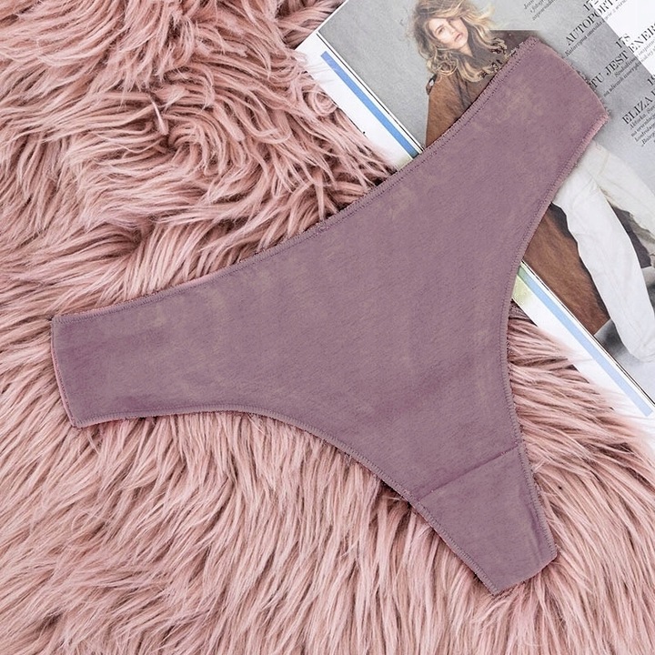 5x GŁADKIE STRINGI BEZSZWOWE BAWEŁNIANE MAJTKI M/L