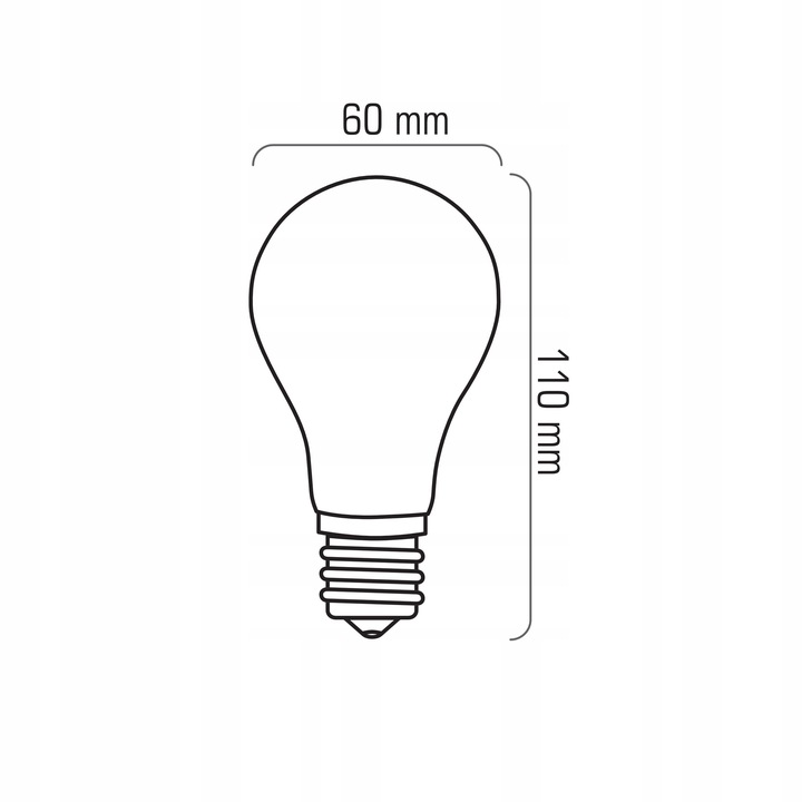 Zestaw 6x Żarówka LED E27 A60 8W=75W Filament 1055lm Ozdobna Brak Migotania