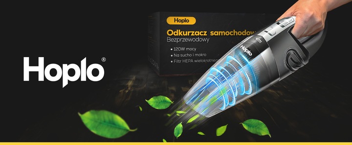 ODKURZACZ SAMOCHODOWY Bezprzewodowy AKUMULATOROWY Ręczny 120W HEPA