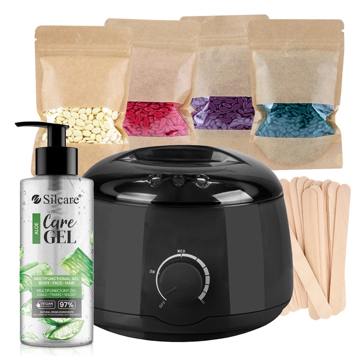 Zestaw 4x WOSK DO DEPILACJI twardy ItalWax + PODGRZEWACZ SZPATUŁKI ŻEL